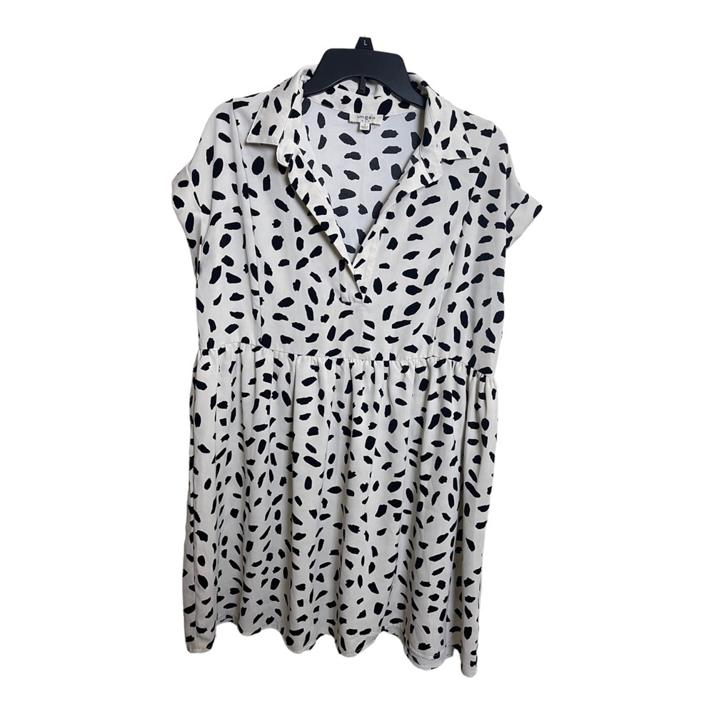 Umgee Animal Print Babydoll Mini Dress Size Medium - Picture 9 of 15